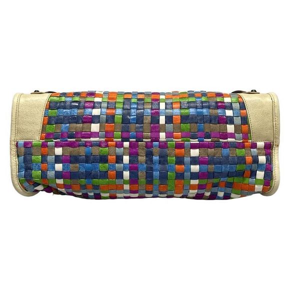 Balenciaga Handbag The City 115748 Ivory X Blue X Multi Braided Leather - Picture 5 of 15